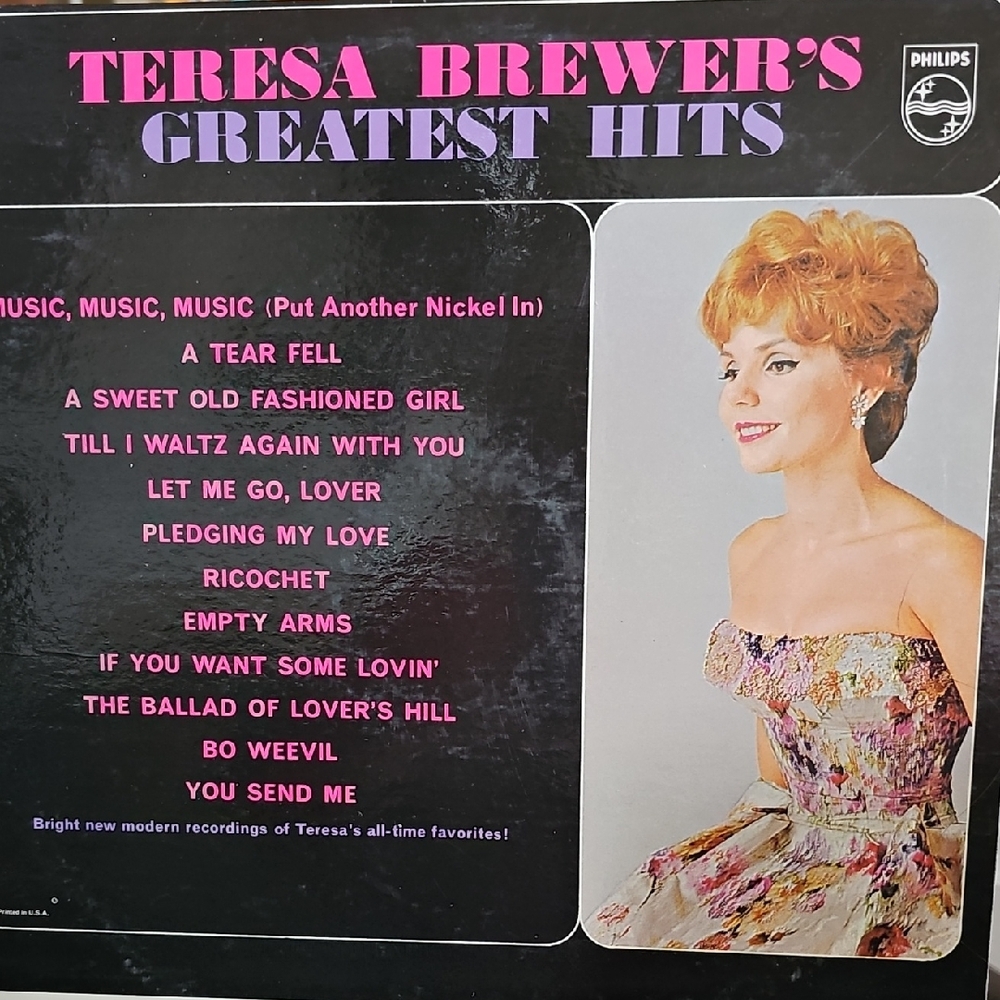 V064. Philips Teresa Brewer's Greatest Hits Album - Black and Pink